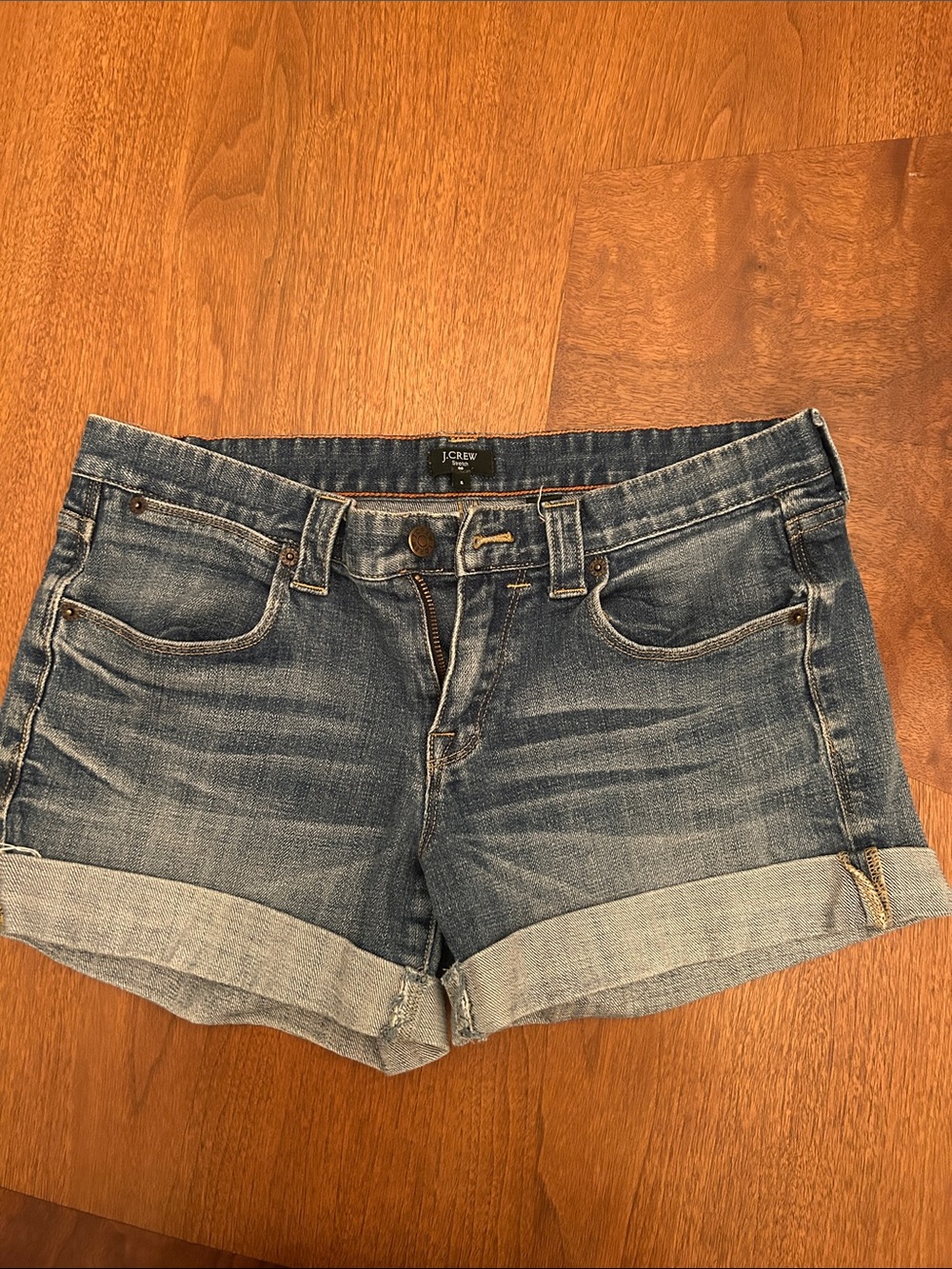 J. Crew Women's Medium Blue Denim Rolled-Hem Shorts